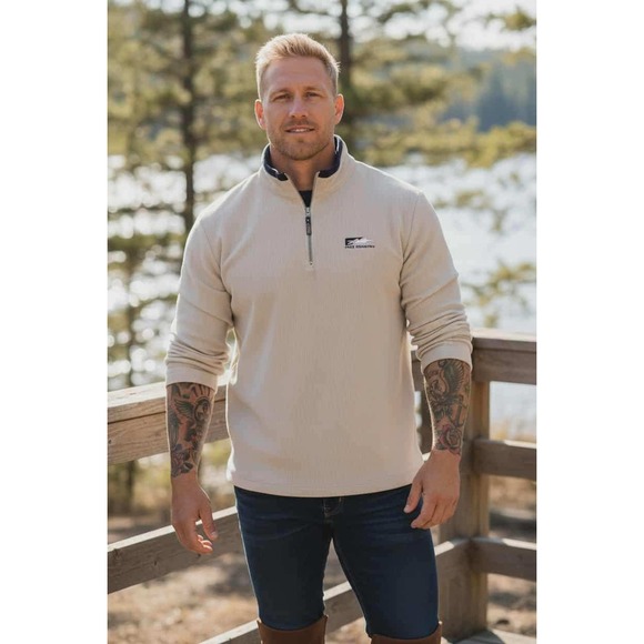 VTG FREE COUNTRY Y2K Half Zip Fleece Pullover Mock Neck Gorpcore Cozy Sweater XL - Picture 2 of 13